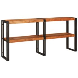 Berkfield Home Console Table 160x33x75 cm Solid Rough Acacia in Brown - Size: 160 x 33 x 75 cm - thumbnail 1
