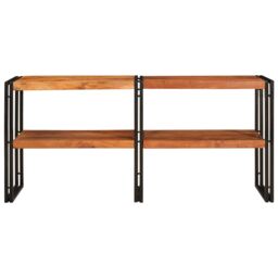 Berkfield Home Console Table 160x33x75 cm Solid Rough Acacia in Brown - Size: 160 x 33 x 75 cm - thumbnail 3