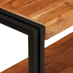Berkfield Home Console Table 160x33x75 cm Solid Rough Acacia in Brown - Size: 160 x 33 x 75 cm - thumbnail 6
