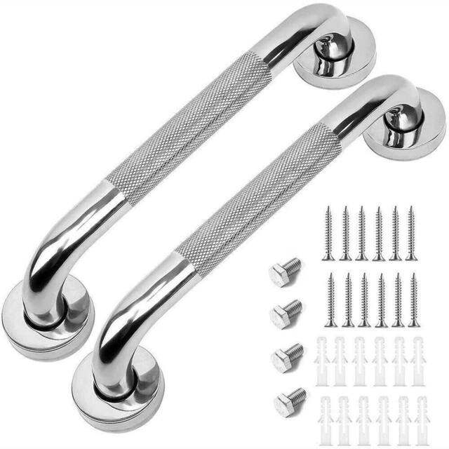 NESTLUNE Handle Steel Shower Toilet Hand Rail 30cm in Silver - image 1