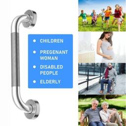 NESTLUNE Handle Steel Shower Toilet Hand Rail 30cm in Silver - thumbnail 4