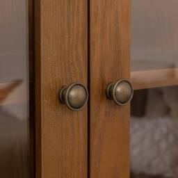 Melody Maison Tall Freestanding Dark Wood Display Cabinet - Ashwell Range in Brown - thumbnail 5