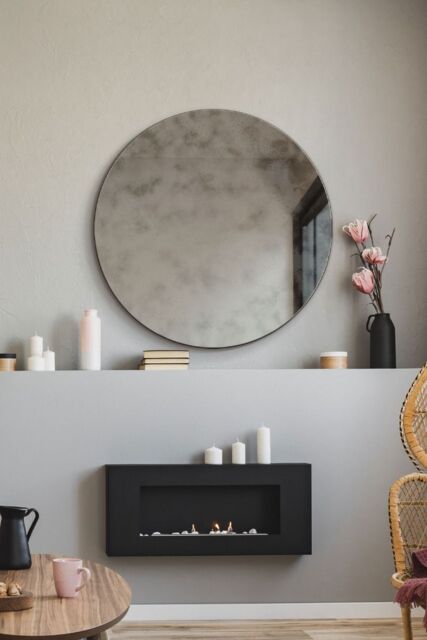 "MirrorOutlet Round Circular Antiqued Mirror with Polished Edge 24"" X 24"" (60x60CM) in Silver - Size: 1 Pack" - image 1