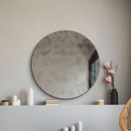 "MirrorOutlet Round Circular Antiqued Mirror with Polished Edge 24"" X 24"" (60x60CM) in Silver - Size: 1 Pack" - thumbnail 5
