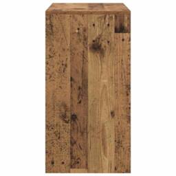 Berkfield Home Rustic Writing Desk Old Wood Particle Board Small Storage in Brown - thumbnail 5