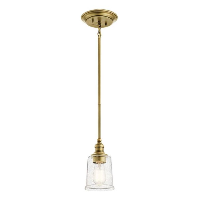 Netlighting Waverly 1 Light Mini Pendant Natural Brass E27 in Yellow - image 1