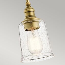 Netlighting Waverly 1 Light Mini Pendant Natural Brass E27 in Yellow - thumbnail 3