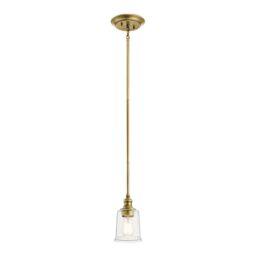 Netlighting Waverly 1 Light Mini Pendant Natural Brass E27 in Yellow - thumbnail 2