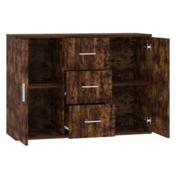 Berkfield Home Sideboard Smoked Oak 91x29.5x65 cm Engineered Wood in Brown - thumbnail 5