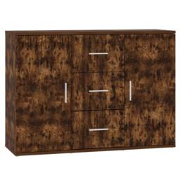 Berkfield Home Sideboard Smoked Oak 91x29.5x65 cm Engineered Wood in Brown - thumbnail 3