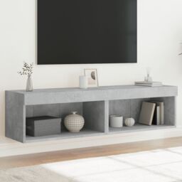 Berkfield Home TV Cabinets with LED Lights 2 pcs Concrete Grey 60x30x30 cm - Size: 60 x 30 x 30 cm - thumbnail 1