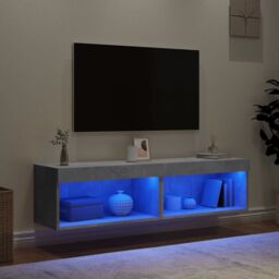 Berkfield Home TV Cabinets with LED Lights 2 pcs Concrete Grey 60x30x30 cm - Size: 60 x 30 x 30 cm - thumbnail 3
