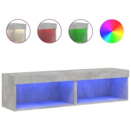 Berkfield Home TV Cabinets with LED Lights 2 pcs Concrete Grey 60x30x30 cm - Size: 60 x 30 x 30 cm - thumbnail 2