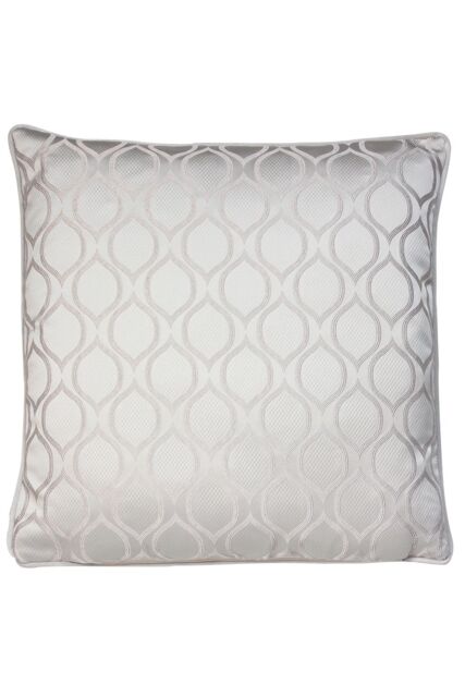 Prestigious Textiles Solitare Geometric Printed Piped Cushion in Metallic Silver - Size: 50 cm x 50 cm - image 1