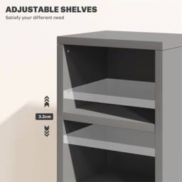 EONLION Grey Set of 2 CD Media Display Shelf Unit - Size: 100 cm - thumbnail 4
