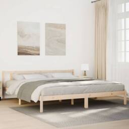 Berkfield Home Extra Long Bed Frame without Mattress 180x220 cm Solid Wood Pine in Natural - thumbnail 2