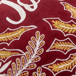 Paoletti Winter Joy Embroidered Polyester Filled Cushion in Red - Size: 50 cm x 50 cm - thumbnail 4