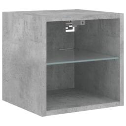 Berkfield Home TV Wall Cabinet with LED Lights Concrete Grey 30x28.5x30 cm - thumbnail 7