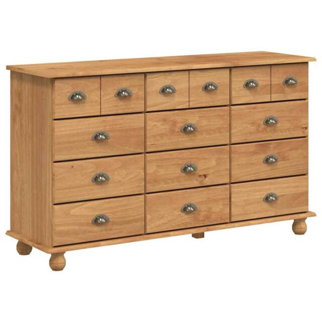 "Berkfield Home Chest of Drawers ""ASKIM"" 79x40x133.5 cm Solid Wood Pine in Brown" - image 1