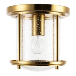 Happy Homewares Vintage Industrial Ceiling Light in Satin Gold with Clear Bubble Glass - thumbnail 5