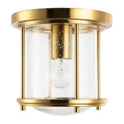 Happy Homewares Vintage Industrial Ceiling Light in Satin Gold with Clear Bubble Glass - thumbnail 3