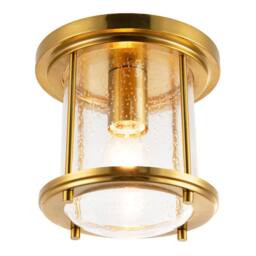 Happy Homewares Vintage Industrial Ceiling Light in Satin Gold with Clear Bubble Glass - thumbnail 2