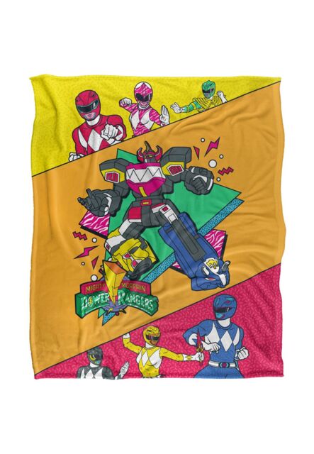 Power Rangers Saved By The Megazord Silky Touch Super Soft Throw Blanket 152 X 127 cm in White - image 1