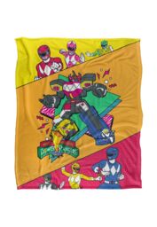Power Rangers Saved By The Megazord Silky Touch Super Soft Throw Blanket 152 X 127 cm in White - thumbnail 1