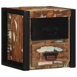 Berkfield Home Bedside Cabinet Multicolour 40x35x40 cm Solid Wood Reclaimed - Size: 40 x 35 x 40 cm