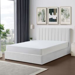Artemis Home Evelynne Fabric 150cm Kingsize Ottoman Bed Frame with Storage in Light Grey - Size: King - thumbnail 2