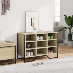 Berkfield Home Shoe Cabinet Sonoma Oak 90x38x61.5 cm Engineered Wood - thumbnail 3