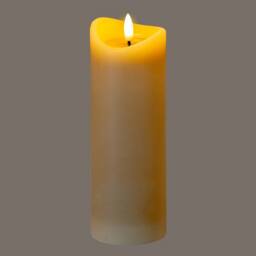 Lemon Pavilion Furniture and Decor Natural Glow 2.75x8 Melted LED Candle - Plastic - L7xW7xH20 cm - Taupe in Brown - thumbnail 2