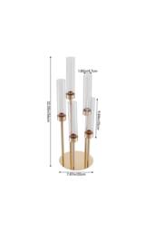 Living and Home 5-Arm Candelabra Metal Candle Holder with Clear Lampshade - Size: Small - thumbnail 6