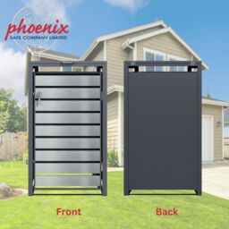 Phoenix Safe Company Quad Wheelie Bin Storage, GB4426ASK, Silver Effect, 80D x 264W x 116H CM - thumbnail 4