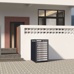 Phoenix Safe Company Quad Wheelie Bin Storage, GB4426ASK, Silver Effect, 80D x 264W x 116H CM - thumbnail 6