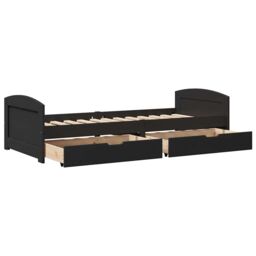 Berkfield Home Day Bed with 2 Drawers without Mattress IRUN Black 90x200 cm - thumbnail 6