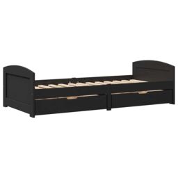 Berkfield Home Day Bed with 2 Drawers without Mattress IRUN Black 90x200 cm - thumbnail 2
