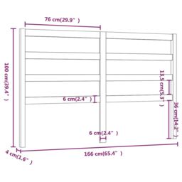 Berkfield Home Bed Headboard Black 166x4x100 cm Solid Wood Pine - Size: 166 x 4 x 100 cm - thumbnail 6