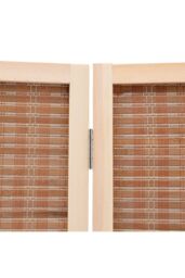 Living and Home 4-Panel Bamboo Woven Folding Room Divider in Brown - thumbnail 5