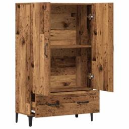 Berkfield Home Highboard Old Wood 70x31x115 cm Engineered Wood in Brown - Size: 70 x 31 x 115 cm - thumbnail 4