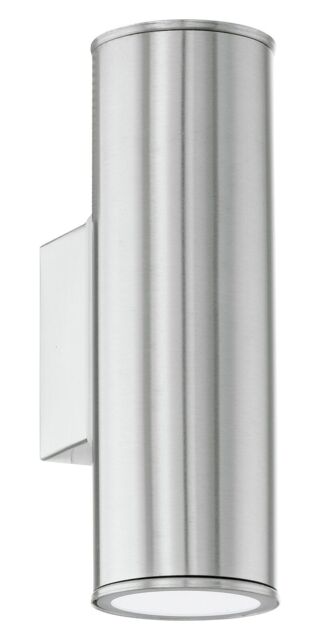 Loops IP44 Outdoor Wall Light Stainless Steel 1x 3W GU10 Bulb Porch Up & Down Lamp in Metallics - image 1