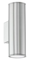 Loops IP44 Outdoor Wall Light Stainless Steel 1x 3W GU10 Bulb Porch Up & Down Lamp in Metallics
