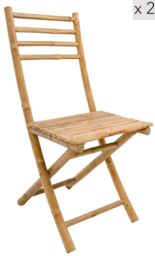Nordlys Set of 2 Solid Bamboo Chairs in Brown