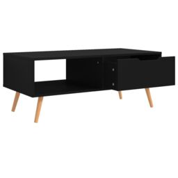 Berkfield Home Coffee Table Black 100x49.5x43 cm Engineered Wood - thumbnail 4