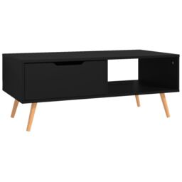 Berkfield Home Coffee Table Black 100x49.5x43 cm Engineered Wood - thumbnail 2