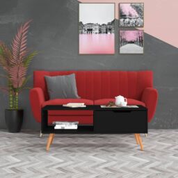 Berkfield Home Coffee Table Black 100x49.5x43 cm Engineered Wood - thumbnail 1