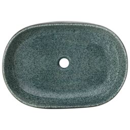 Berkfield Home Countertop Basin Turquoise Oval 59x40x14 cm Ceramic in Black - Size: 59 x 40 x 14 cm - thumbnail 6
