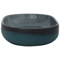 Berkfield Home Countertop Basin Turquoise Oval 59x40x14 cm Ceramic in Black - Size: 59 x 40 x 14 cm - thumbnail 5