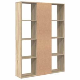 Berkfield Home Room Divider/Book Cabinet Sonoma Oak 100x24x140 cm Engineered Wood in Light Tan - Size: 100 x 24 x 140 cm - thumbnail 7