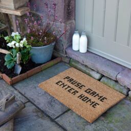 Artsy Mats Pause Game Enter Home Doormat (60 x 40cm) in Brown - Size: 40 cm x 60 cm - thumbnail 3